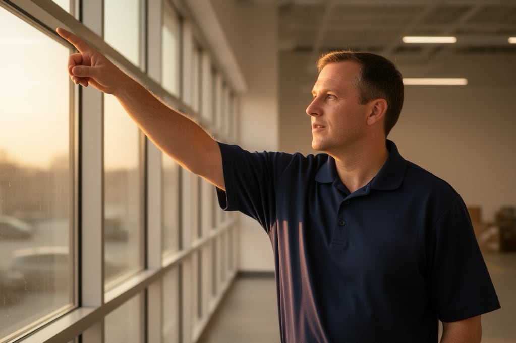 Commercial building inspector at work